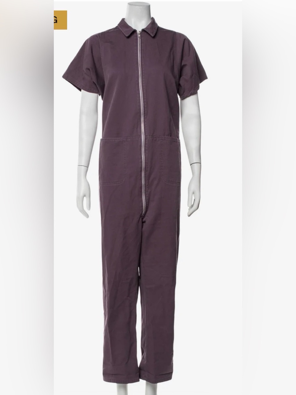 Rachel Comey Barrie Plum Short-Sleeve Zip Jumpsuit